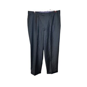 Peter Miller Men's Dress Pants Lined  Wool High-Rise Pleated Cuffed Gray 36X30